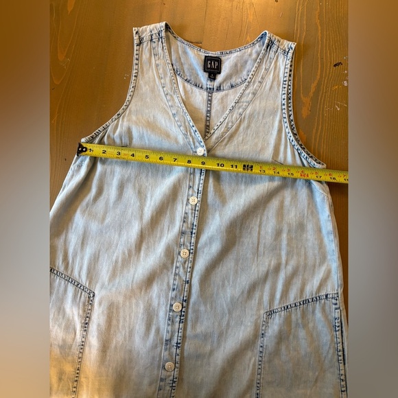 GAP Denim Sleeveless Button-Front Dress Size Small - Picture 3 of 9